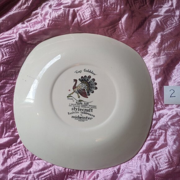 Hand painted turkey plates. - Picture 8 of 12